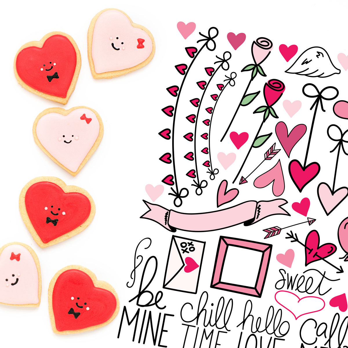 Monthly Freebie - February 2018 Print and Cut Planner Stickers - weekly, trackers and two pages of Valentine's doodles - Free for Personal Use