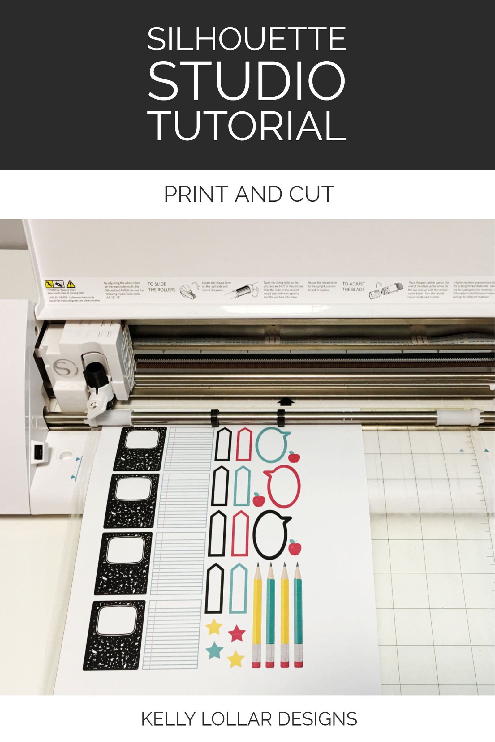 Silhouette Studio Tutorial - Print and Cut with step by step instructions and sample file