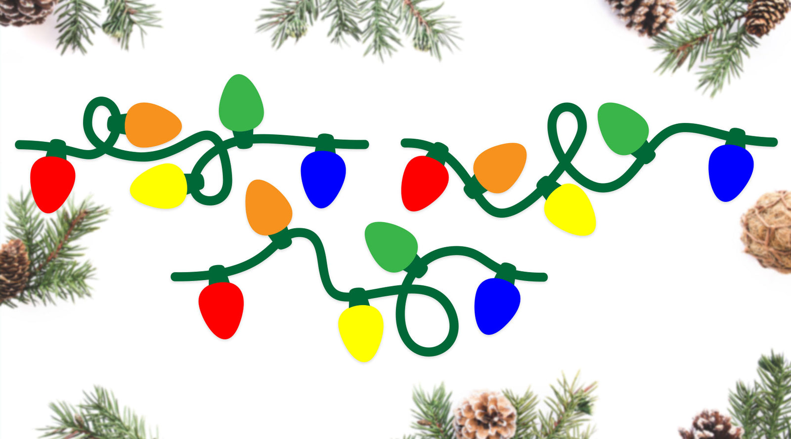 Seamless Christmas Light Strands | SVG DXF EPS PNG Cut Files | Free for Personal Use