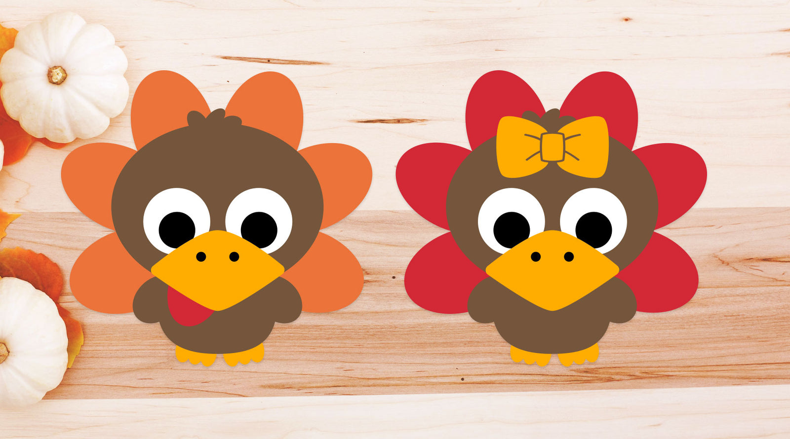 Cute Turkey Characters for Children’s Thanksgiving Shirts | SVG DXF EPS PNG Cut Files | Free for Personal Use
