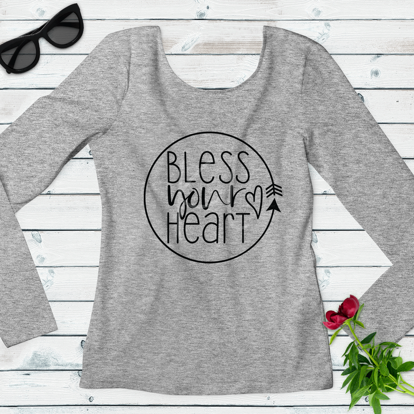 Freebie Friday SVG File - Bless Your Heart saying with arrow border