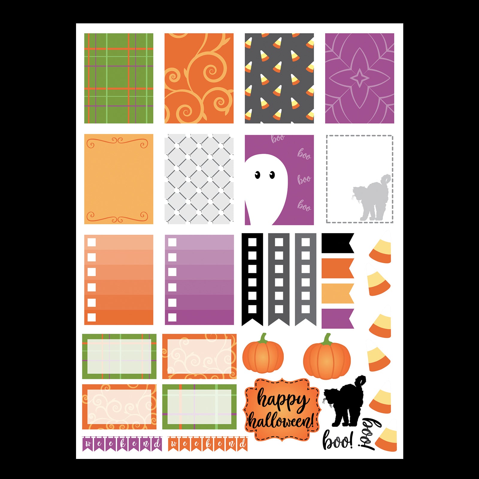Monthly Freebie - October Planner Stickers in png and pdf formats to get you in the Halloween mood - Free for Personal Use