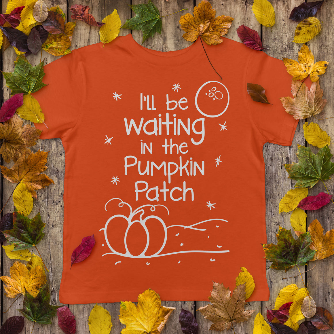 Freebie Friday SVG - I'll Be Waiting in the Pumpkin Patch hand sketched Halloween scene