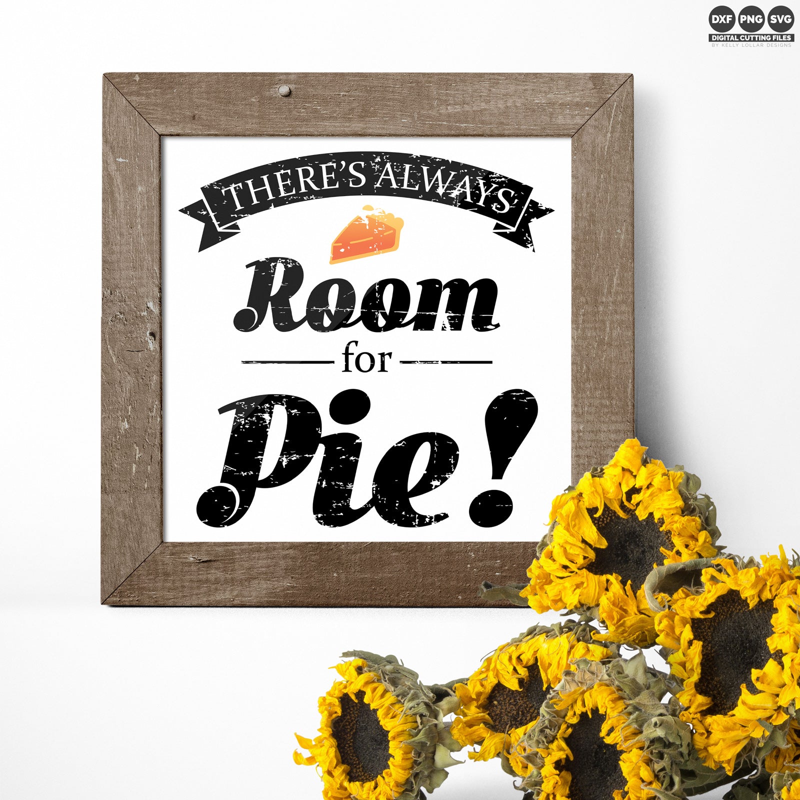 Freebie Friday SVG - There's Always Room for Pie Thanksgiving quote with a retro diner feel - includes solid and distressed versions