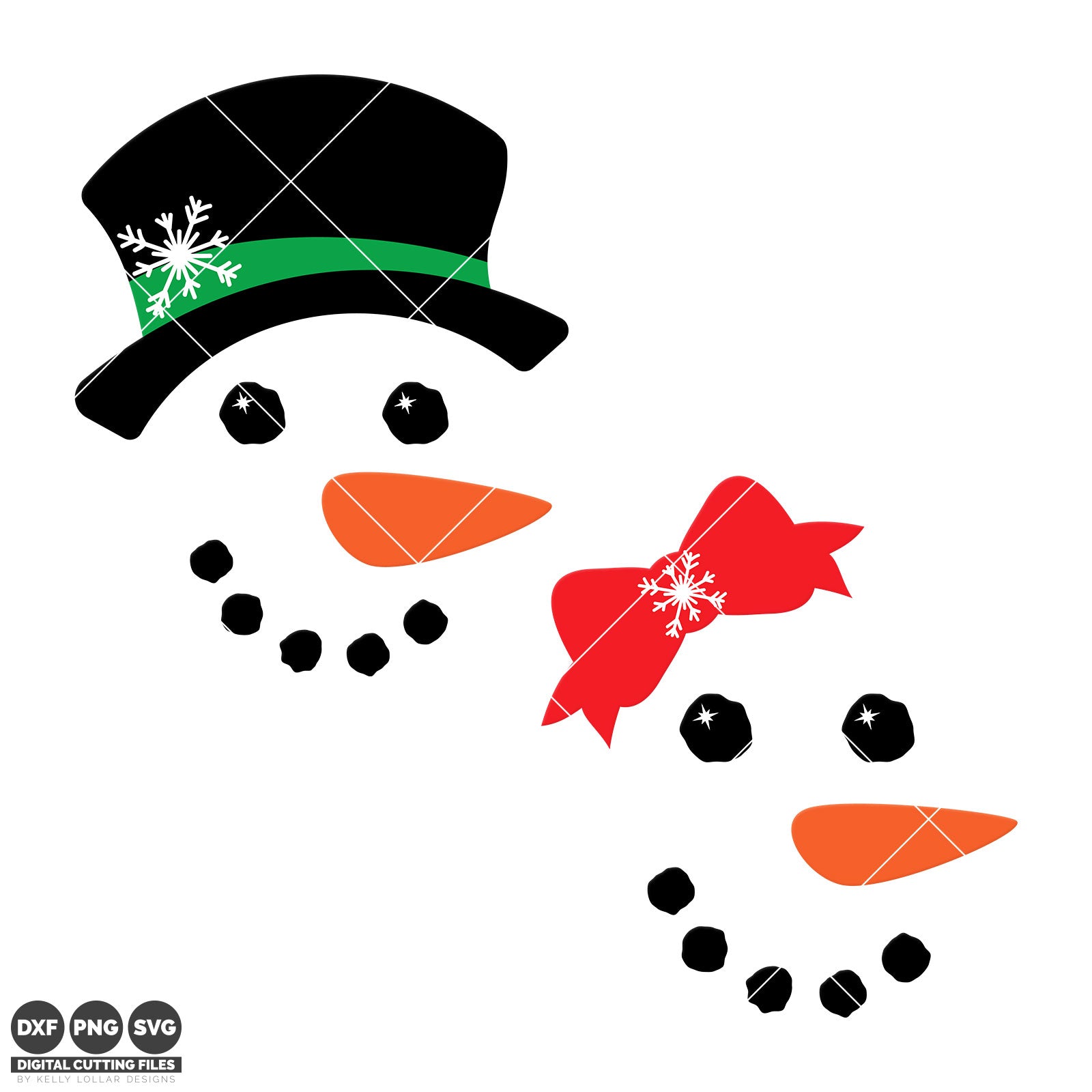 Freebie Friday SVG - Set of boy and girl Snowman Face svg files