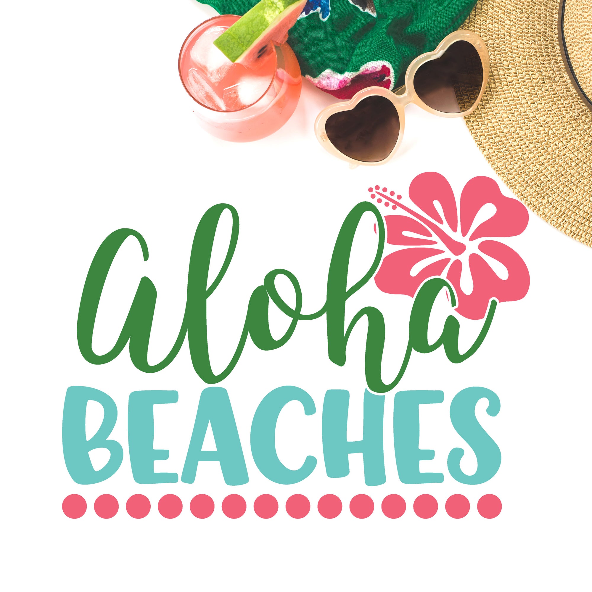Freebie Friday | Aloha Beaches svg cut file with hibiscus flower