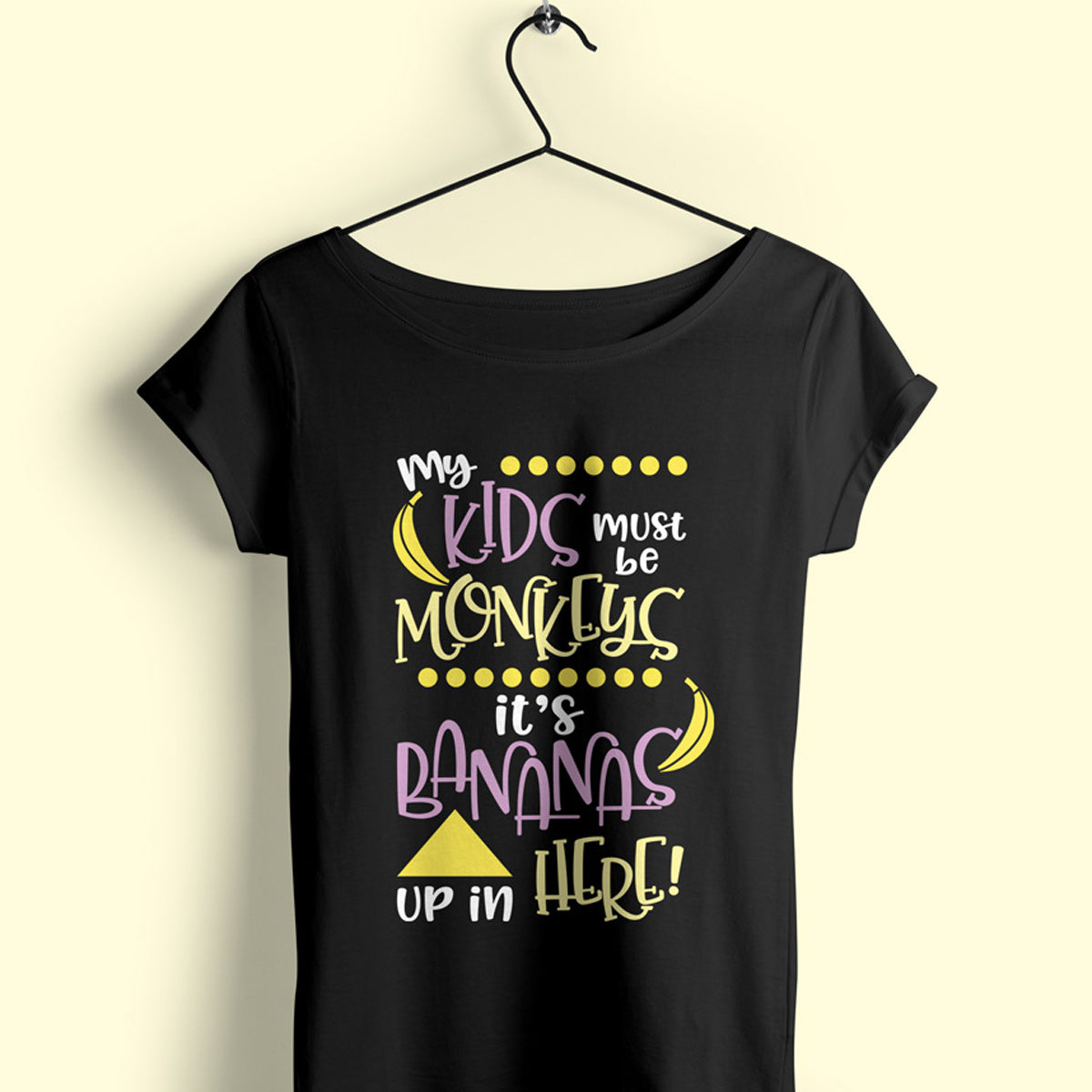 Freebie Friday SVG - My Kids Must be Monkeys, It's Bananas Up in Here! quote with cute polka dots and bananas - Free for Personal Use