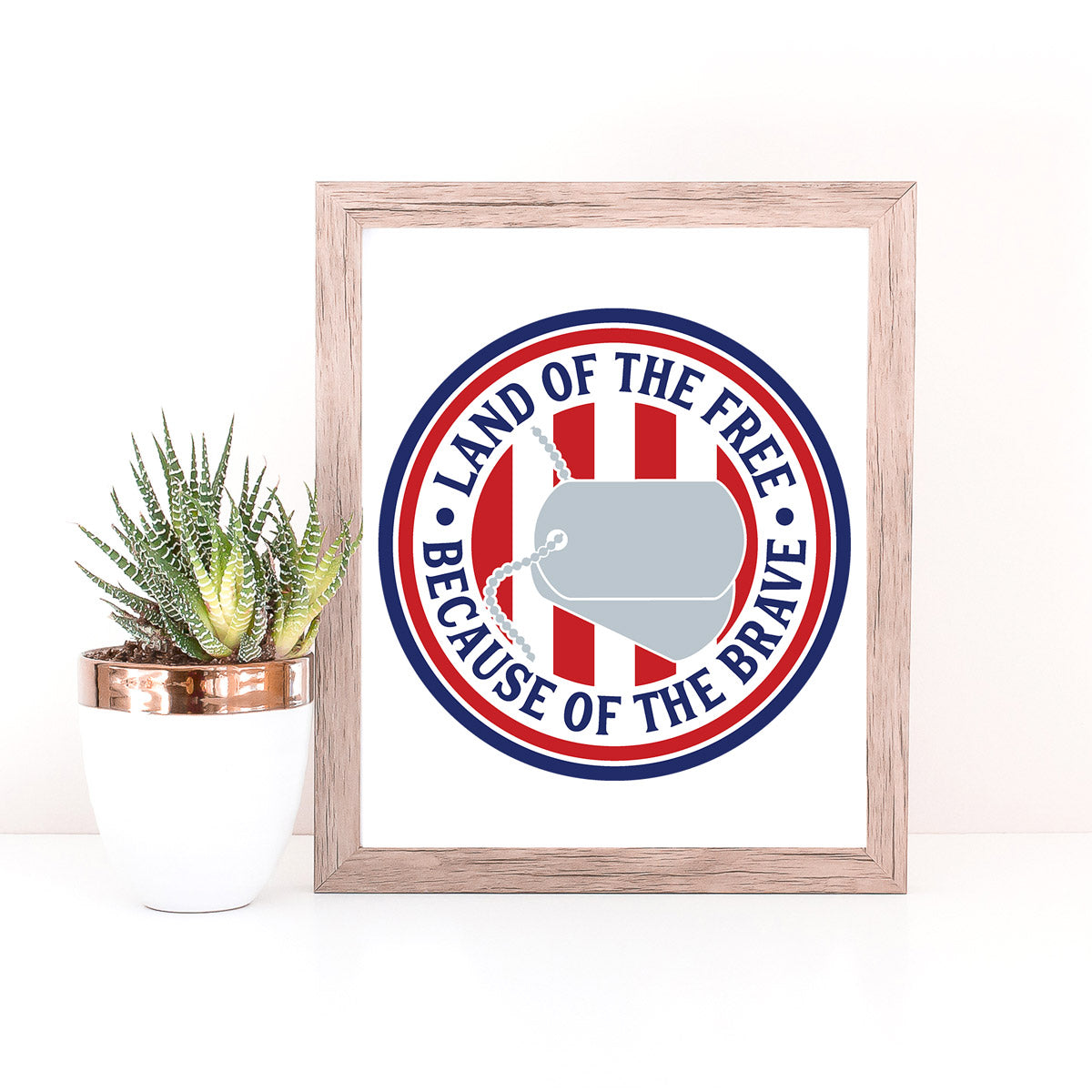 Freebie Friday Cut File | Land of the Free Because of the Brave svg files with dog tags 