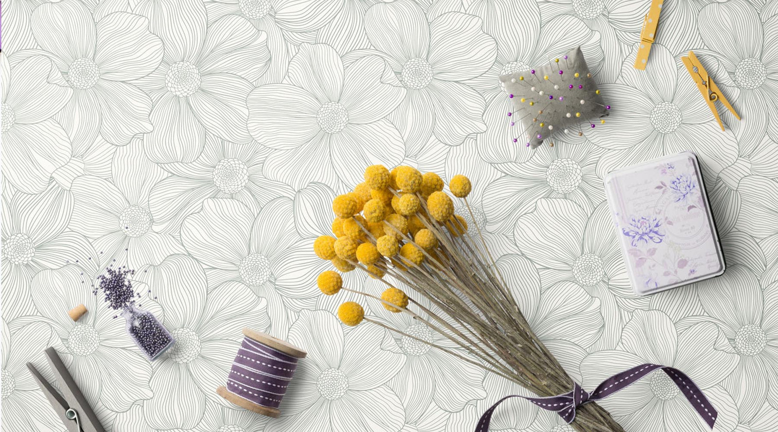 Dogwood Flowers Surface Pattern by Kelly Lollar 