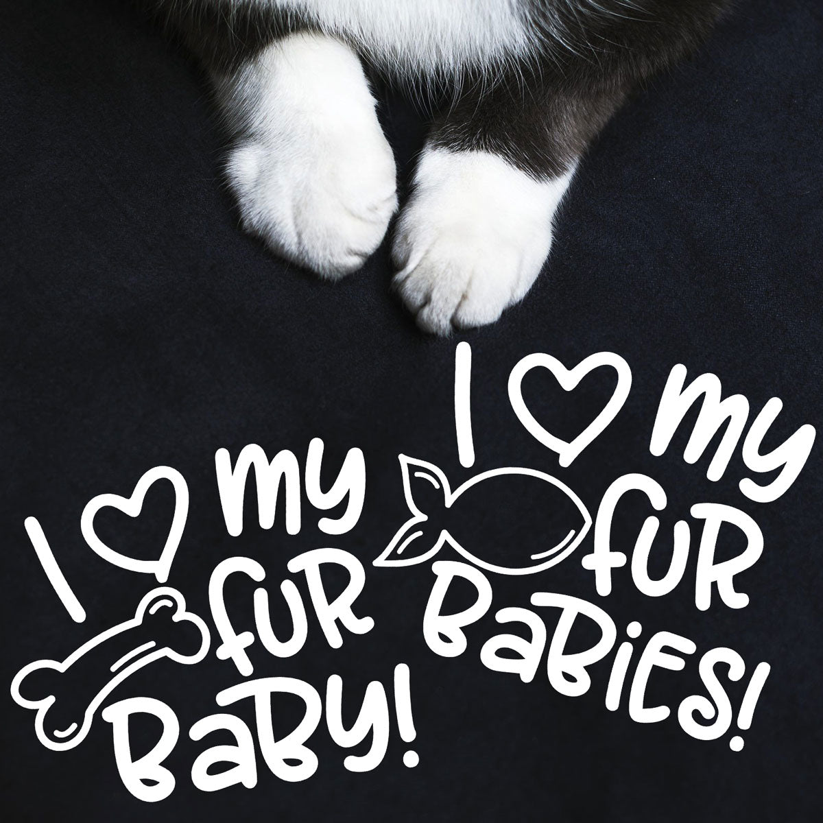 Freebie Friday svg files - I Love My Fur Baby svg cut file sets for cat and dogs
