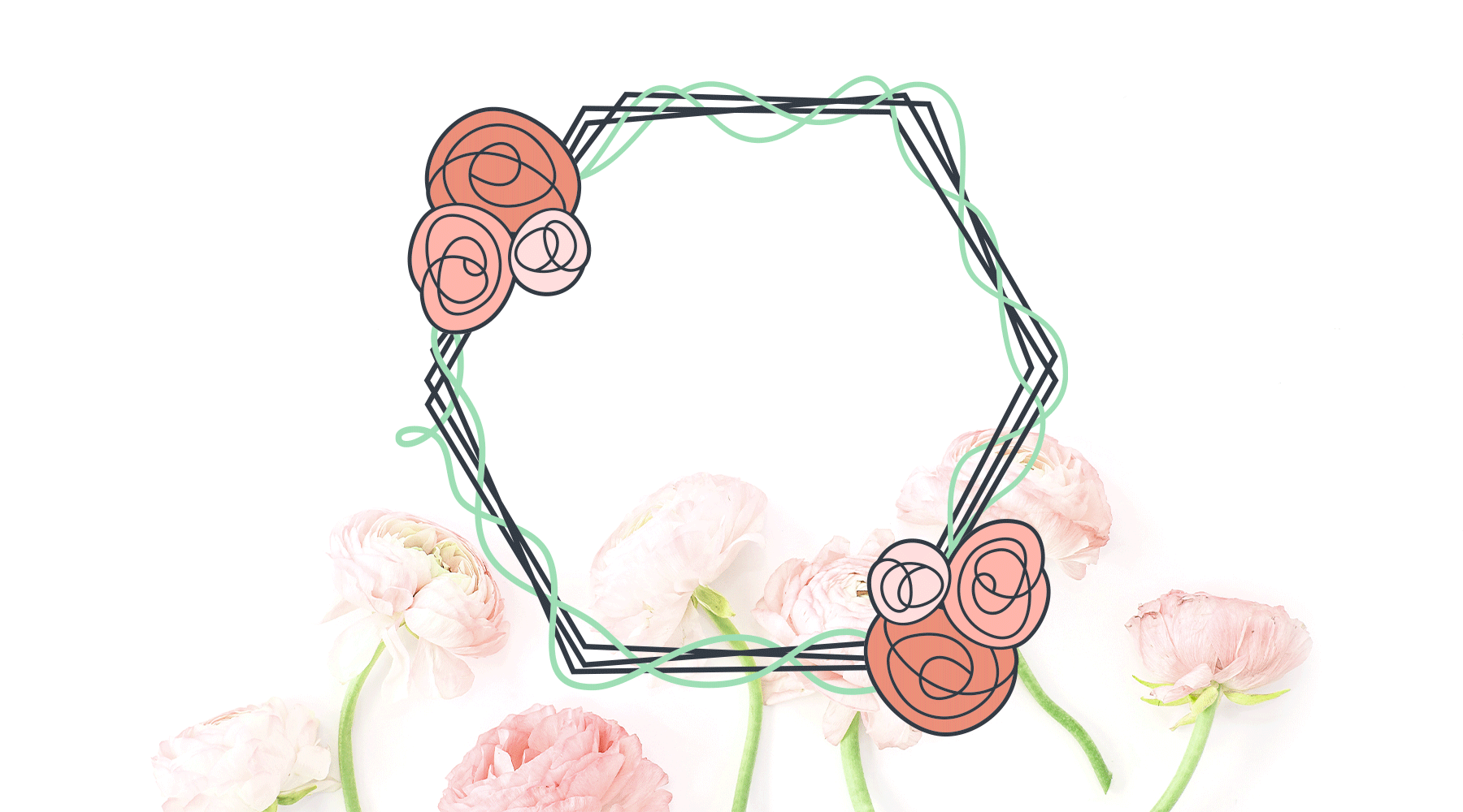 Hexagon Flower Frame SVG DXF EPS PNG Cut Files | Free for Personal Use