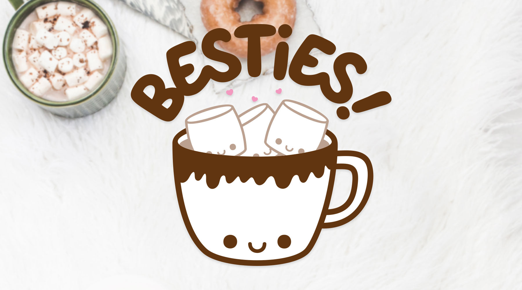 Cute Hot Cocoa and Marshmallow Characters | SVG DXF EPS PNG Cut Files | Free for Personal Use