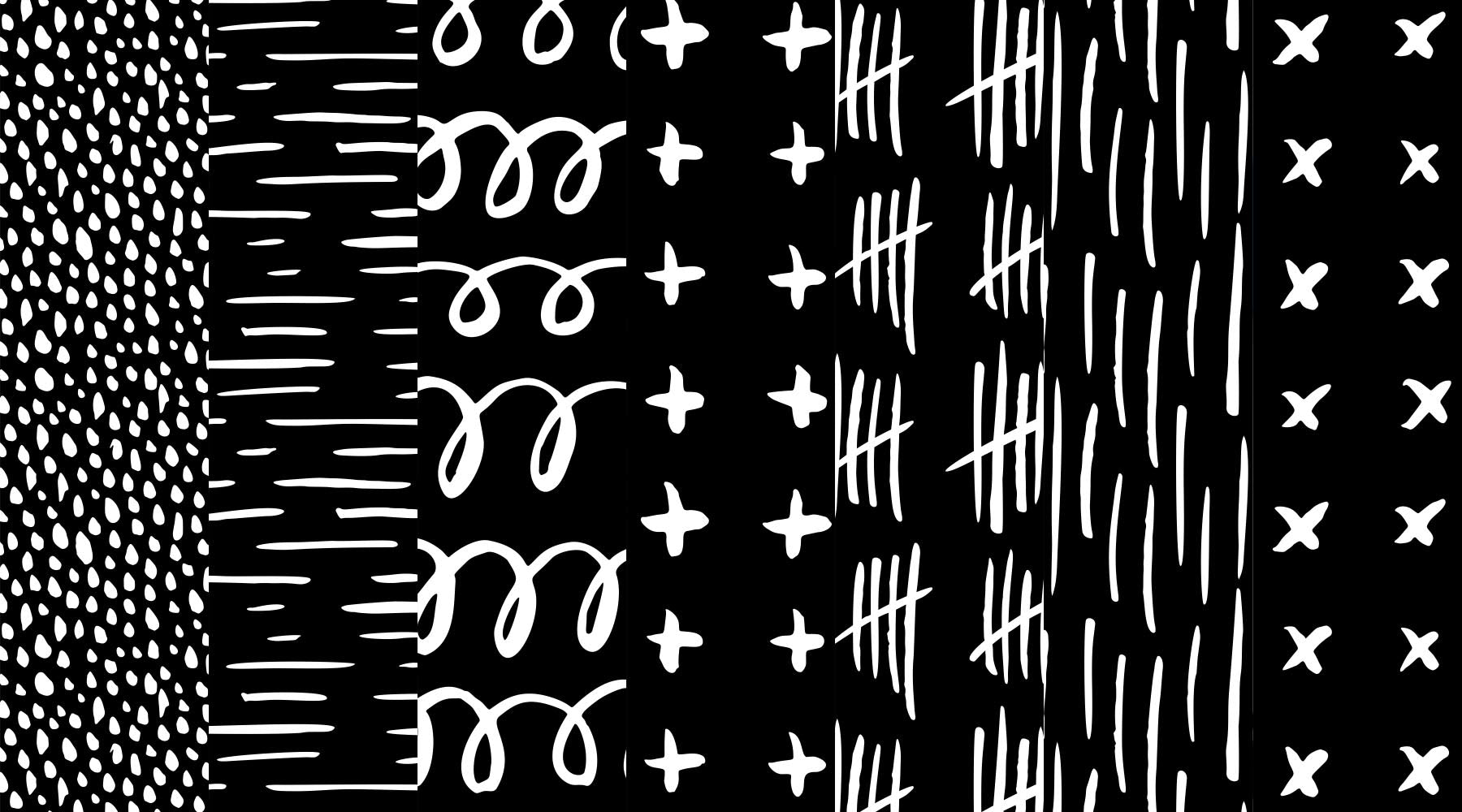 Inky Pattern Inky Doodles Surface Pattern Collection - Kelly Lollar Designs