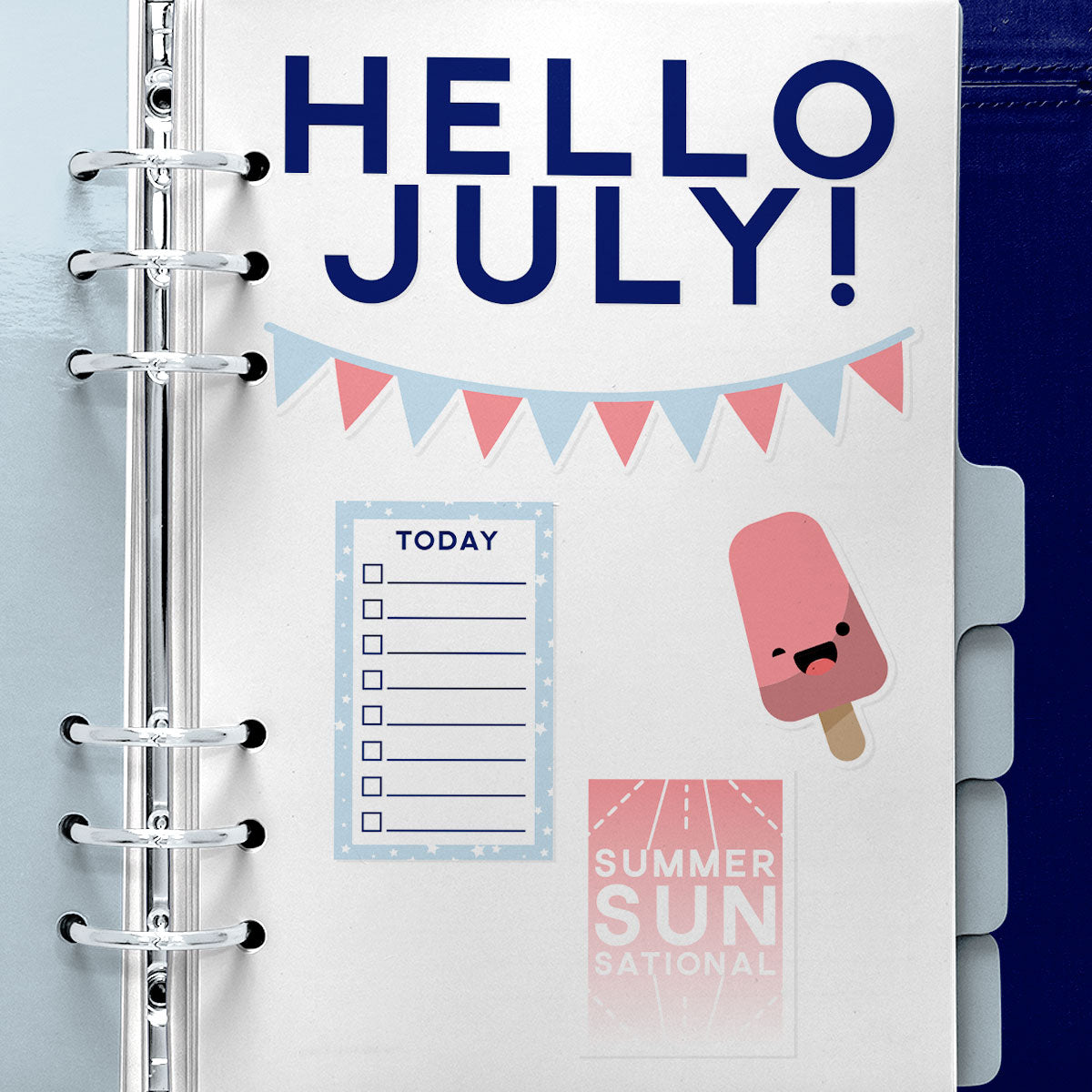 Patriotic Themed Print and Cut Planner Sticker Set for July 2018