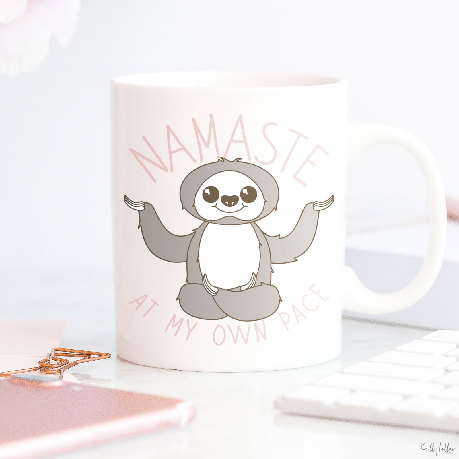 Freebie Friday | Namaste at My Own Pace Kawaii Sloth Cut Files | SVG DXF EPS PNG