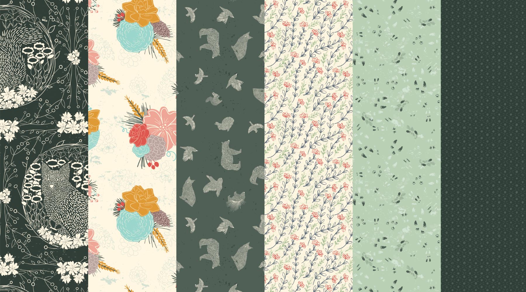 Pine Forest Friends Collection | Surface Pattern Design by Kelly Lollar