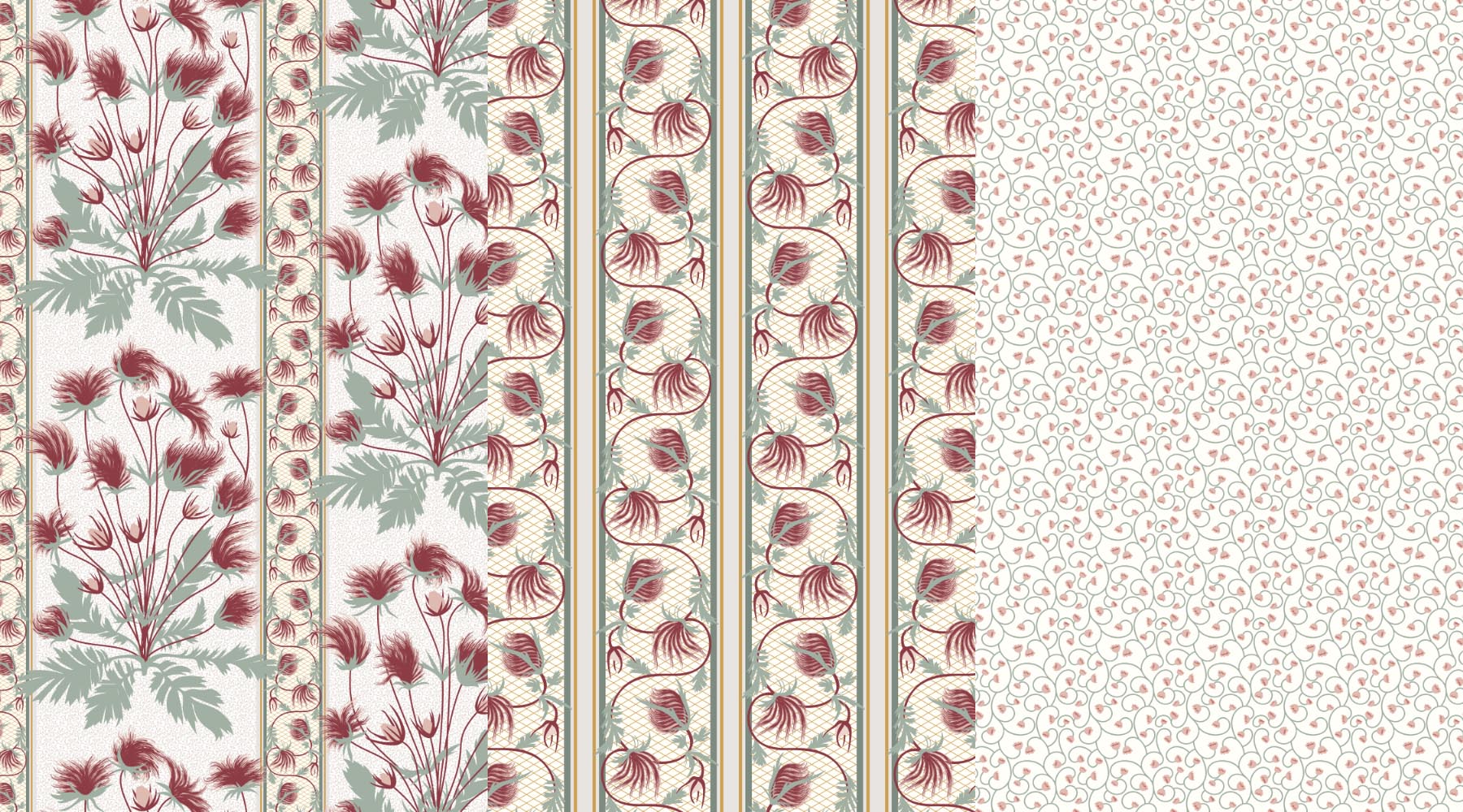 Prairie Smoke Flower Surface Pattern Set by Kelly Lollar