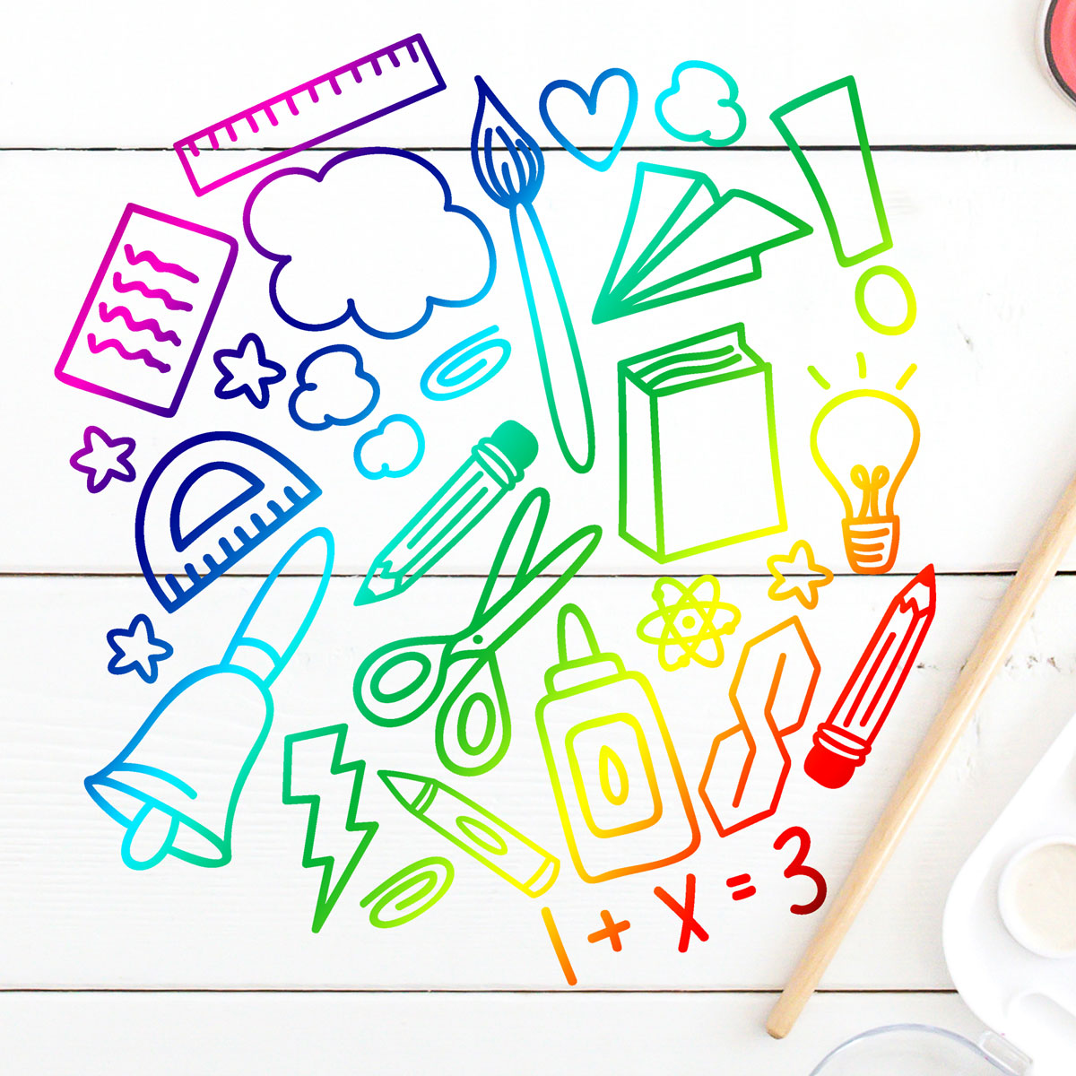 Freebie Friday Cut File | School Doodle Cloud svg