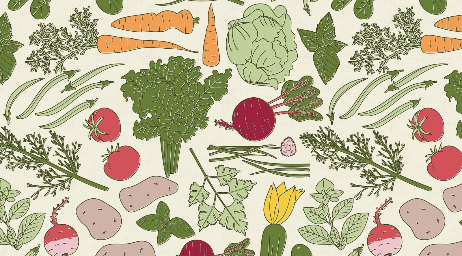 Veggie Garden Haul Surface Pattern Design by Kelly Lollar 
