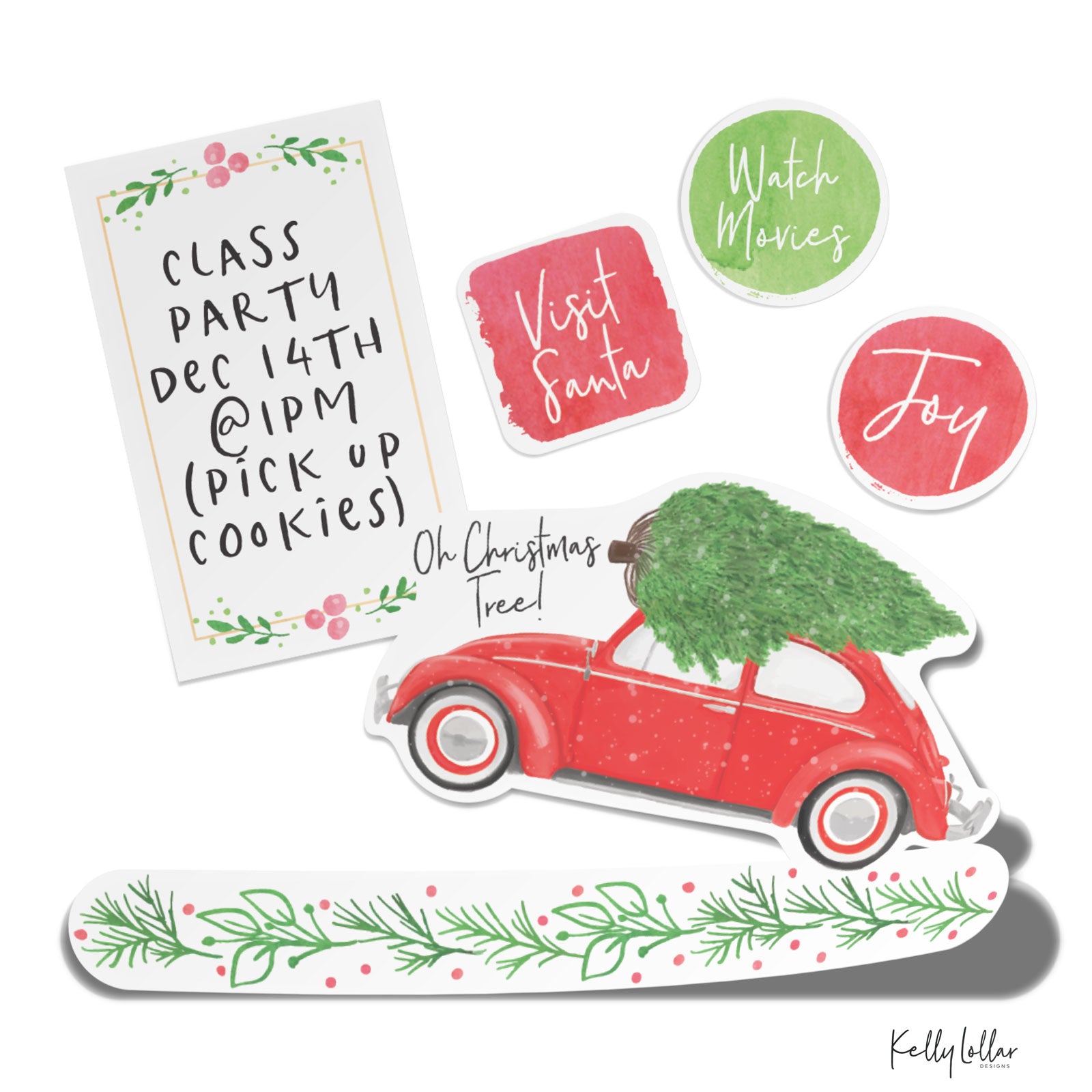 Monthly Freebie | December 2018 Christmas Themed Print and Cut Planner Stickers