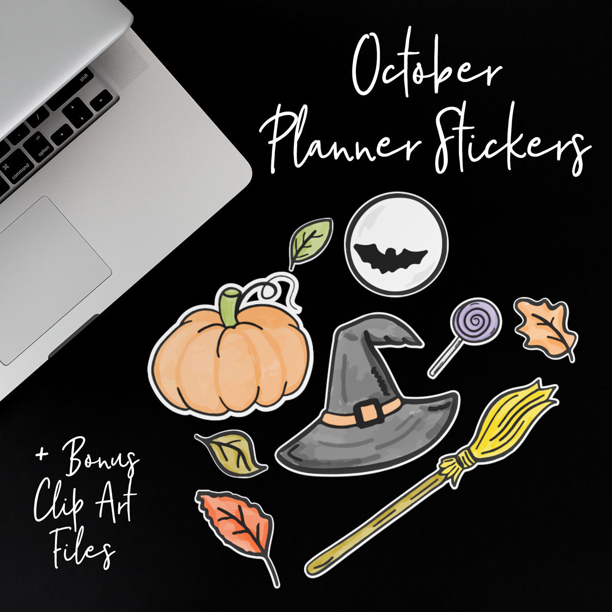 Monthly Freebie | October 2018 Halloween and Fall Themed Print and Cut Planner Stickers