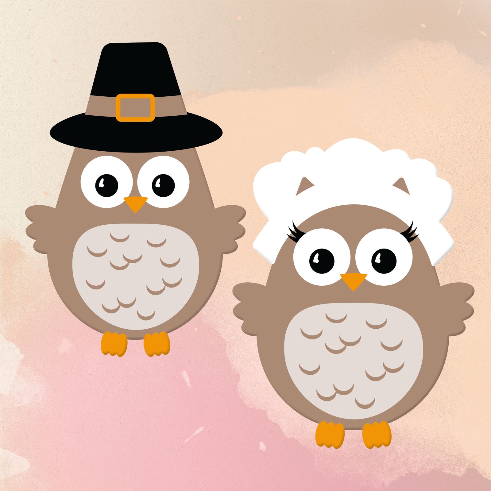 Freebie Friday | Boy and Girl Pilgrim Owl SVG Set | SVG DXF PNG