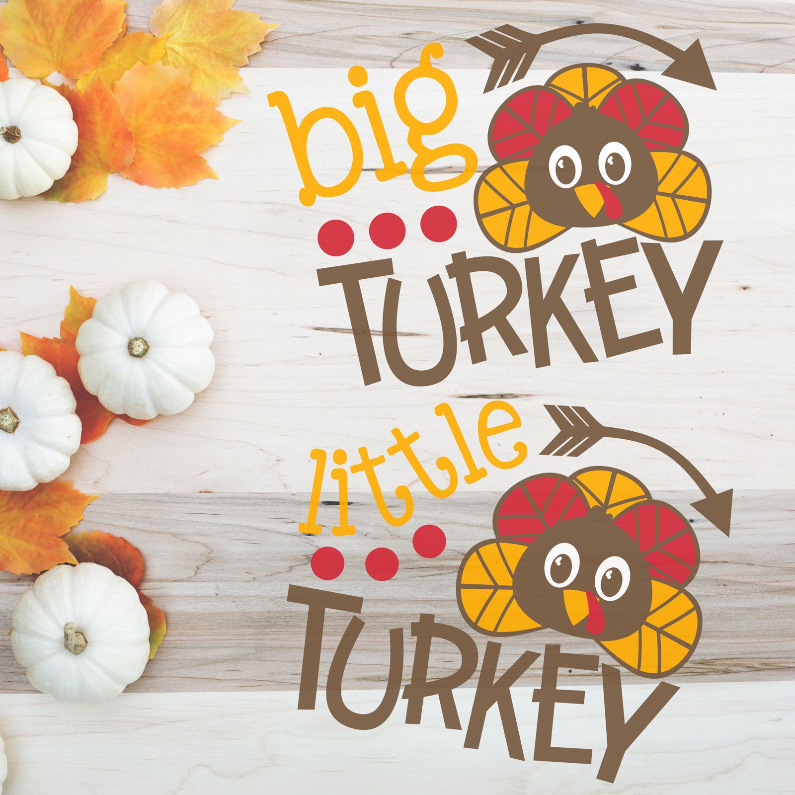 Freebie Friday | Matching Big, Middle & Little Turkey Sibling SVG Set | SVG DXF PNG