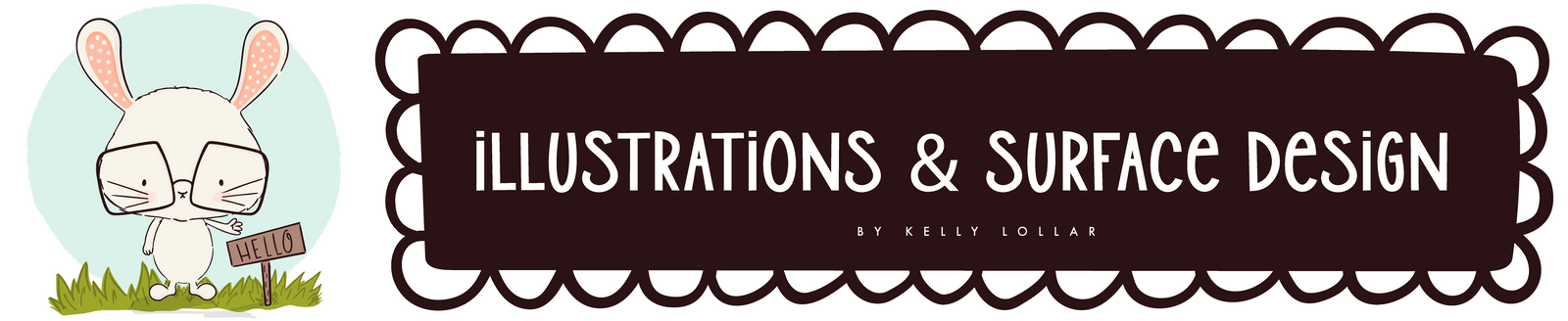 Illustrations & Surface Design banner with bunny character