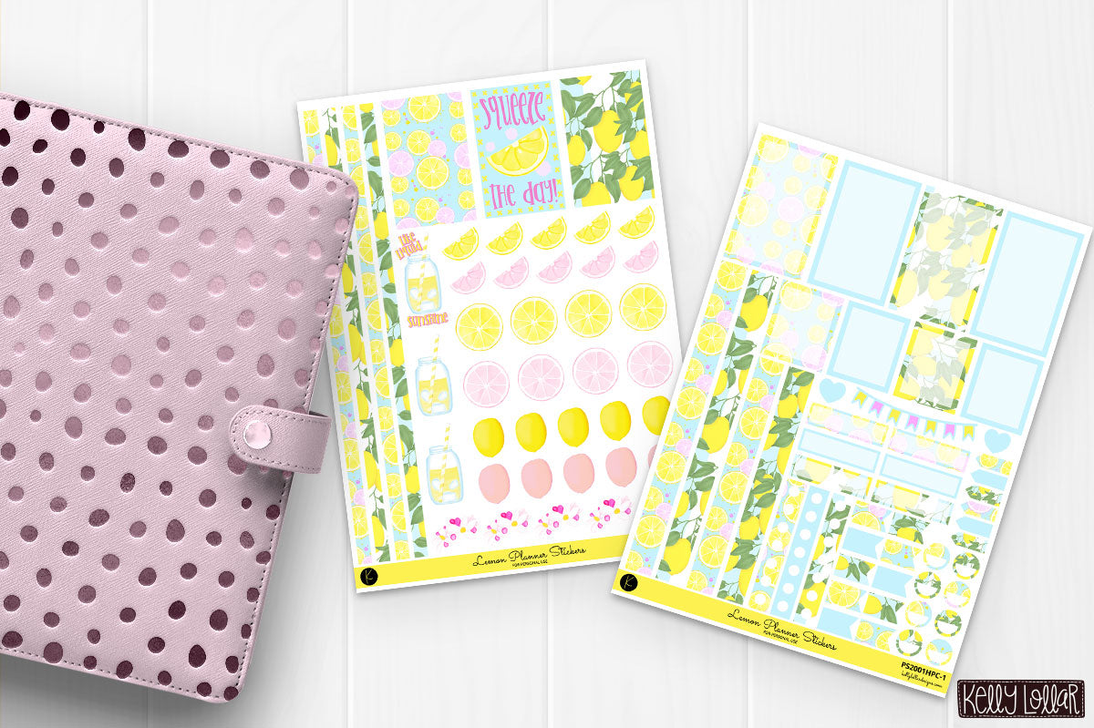 Lemon Planner Sticker Sheet Set by Kelly Lollar