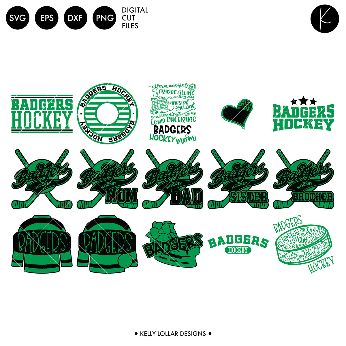 Badgers Hockey Bundle | SVG DXF EPS PNG Cut Files