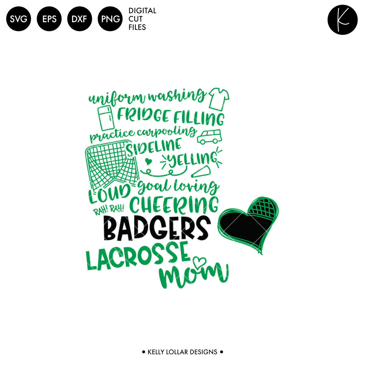 Badgers Lacrosse Bundle | SVG DXF EPS PNG Cut Files