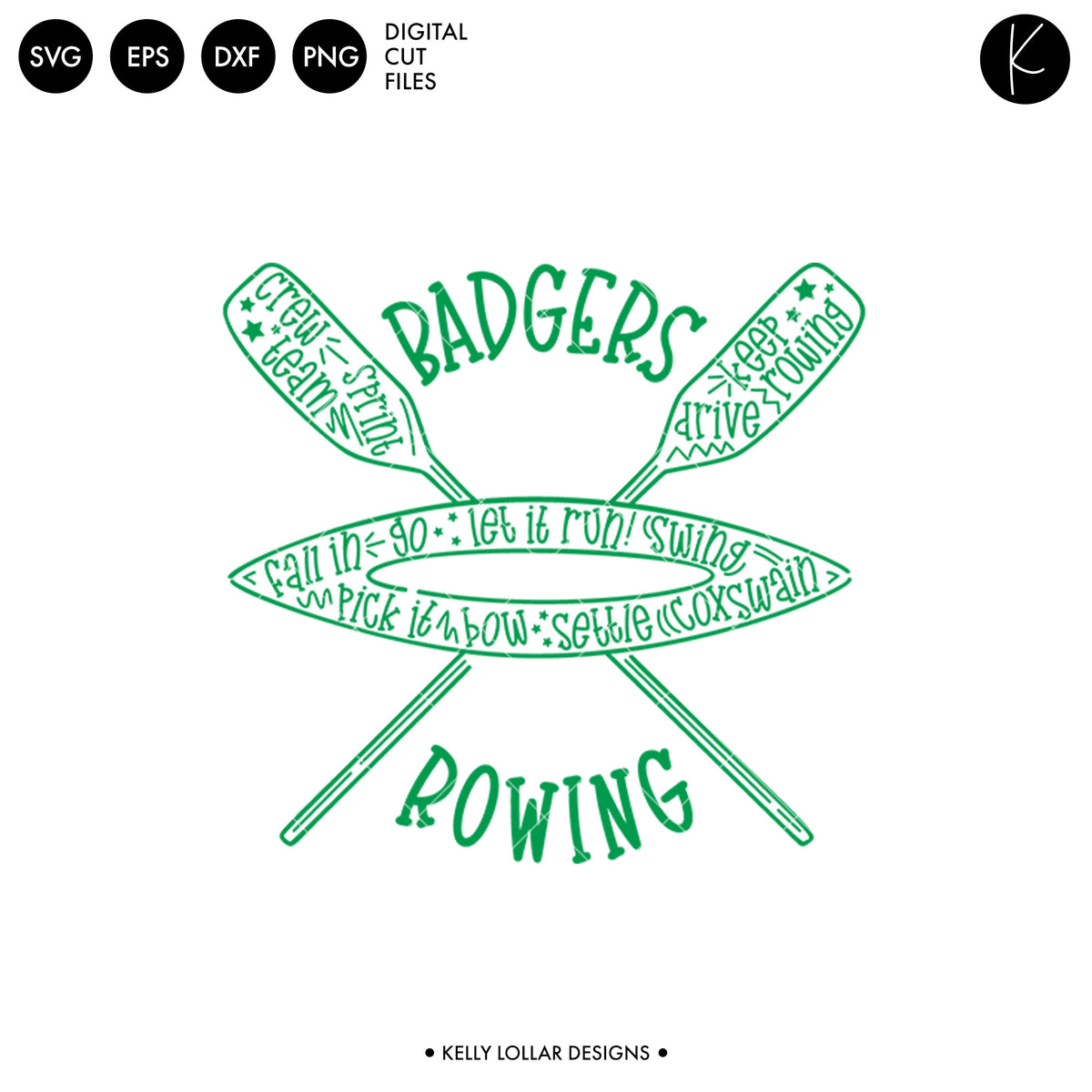 Badgers Rowing Crew Bundle | SVG DXF EPS PNG Cut Files