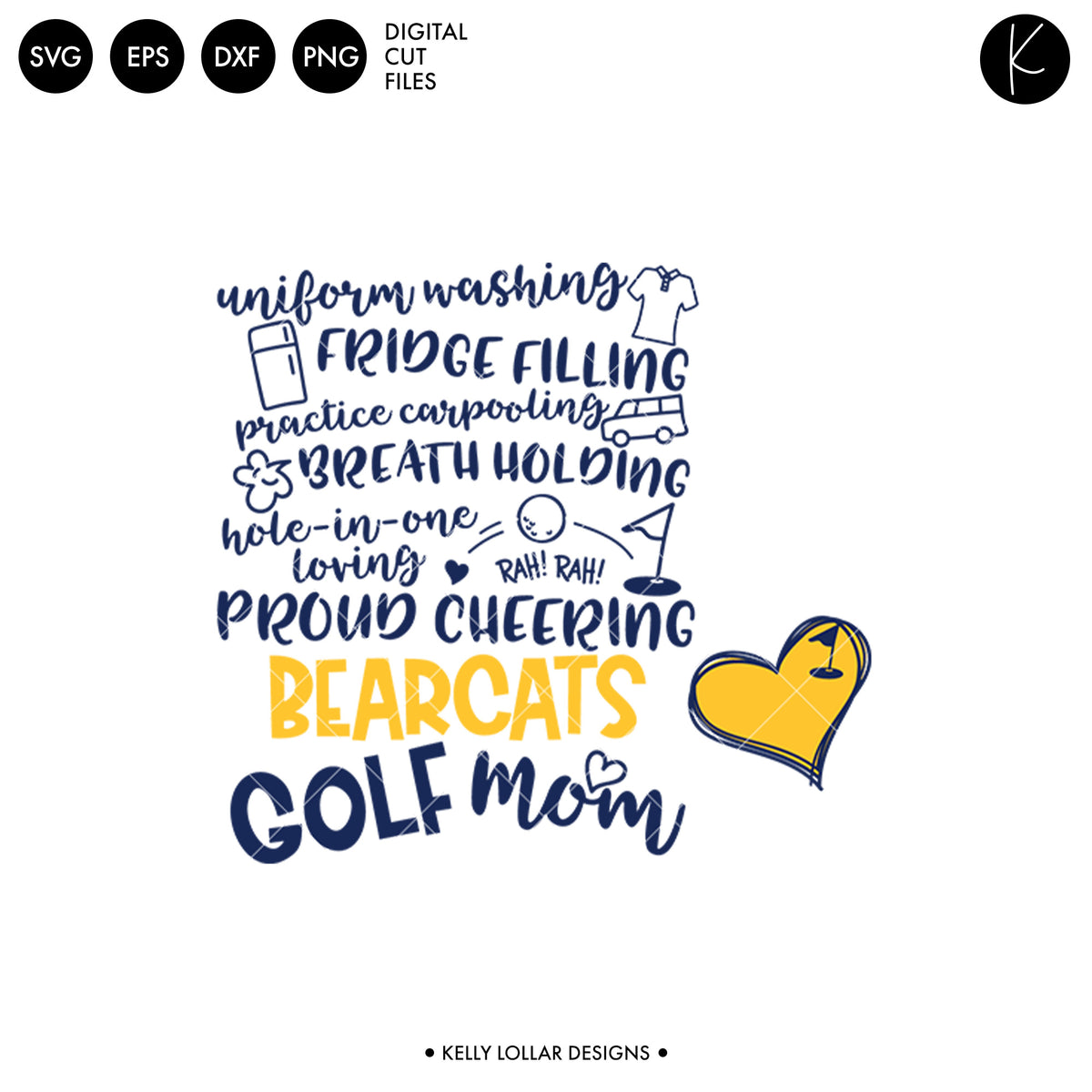 Bearcats Golf Bundle | SVG DXF EPS PNG Cut Files