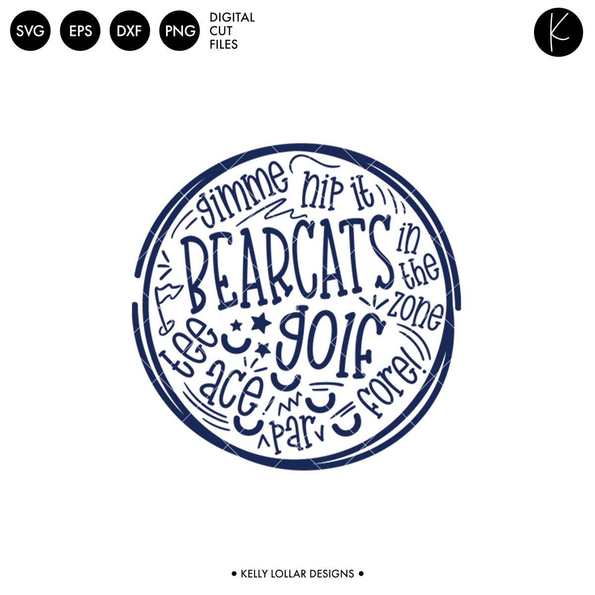 Bearcats Golf Bundle | SVG DXF EPS PNG Cut Files