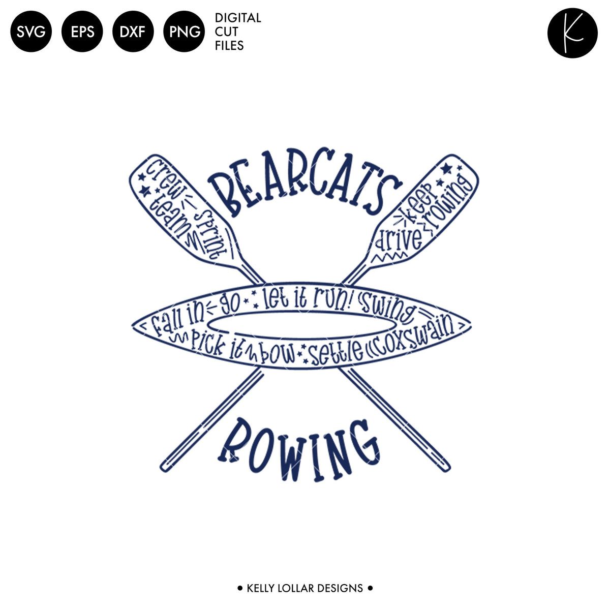 Bearcats Rowing Crew Bundle | SVG DXF EPS PNG Cut Files