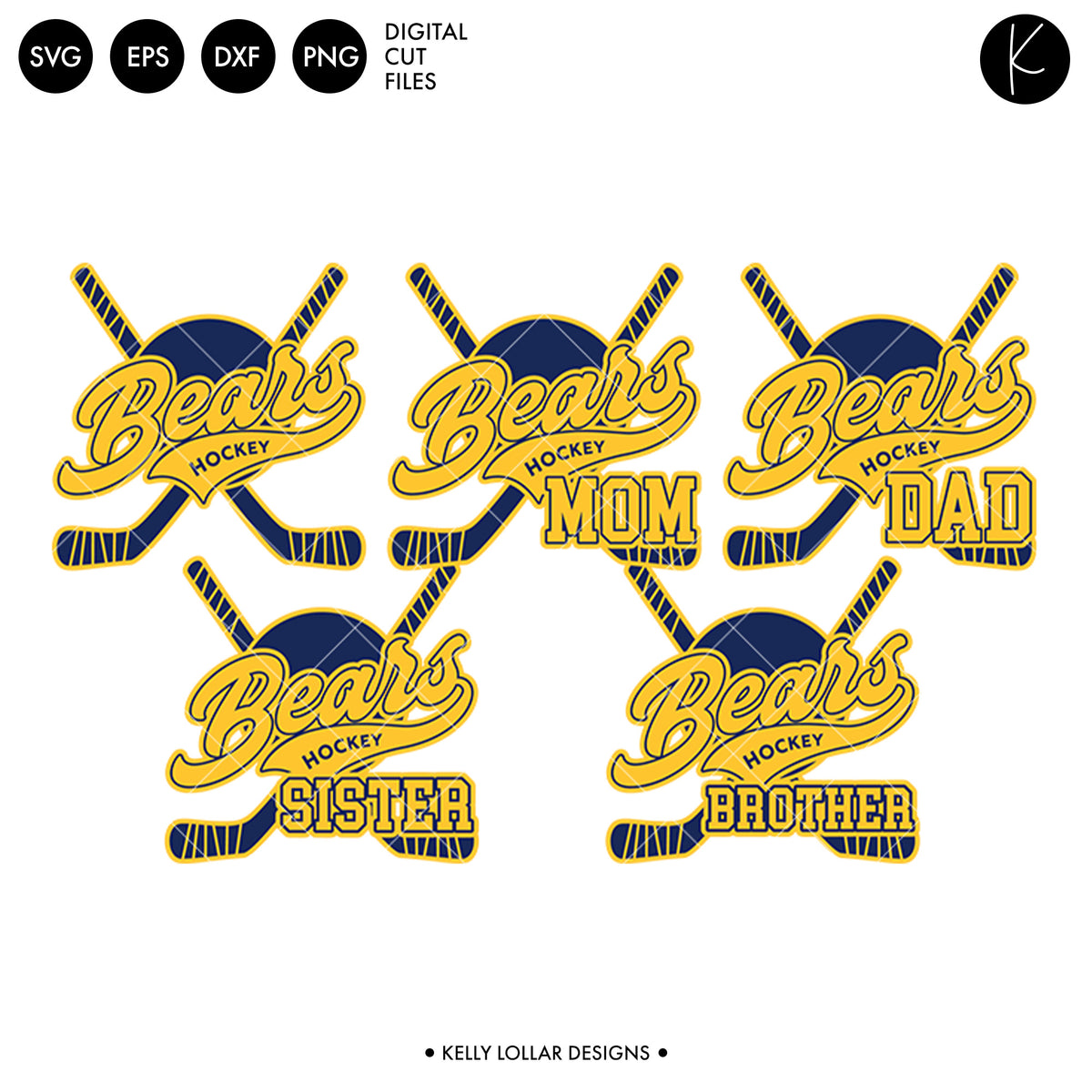 Bears Hockey Bundle | SVG DXF EPS PNG Cut Files