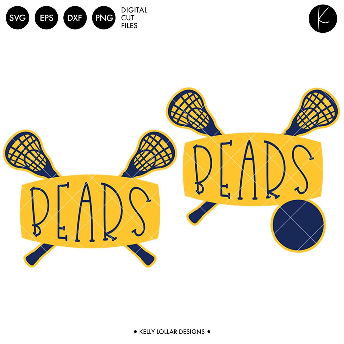 Bears Lacrosse Bundle | SVG DXF EPS PNG Cut Files
