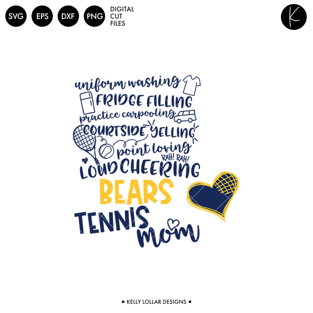 Bears Tennis Bundle | SVG DXF EPS PNG Cut Files
