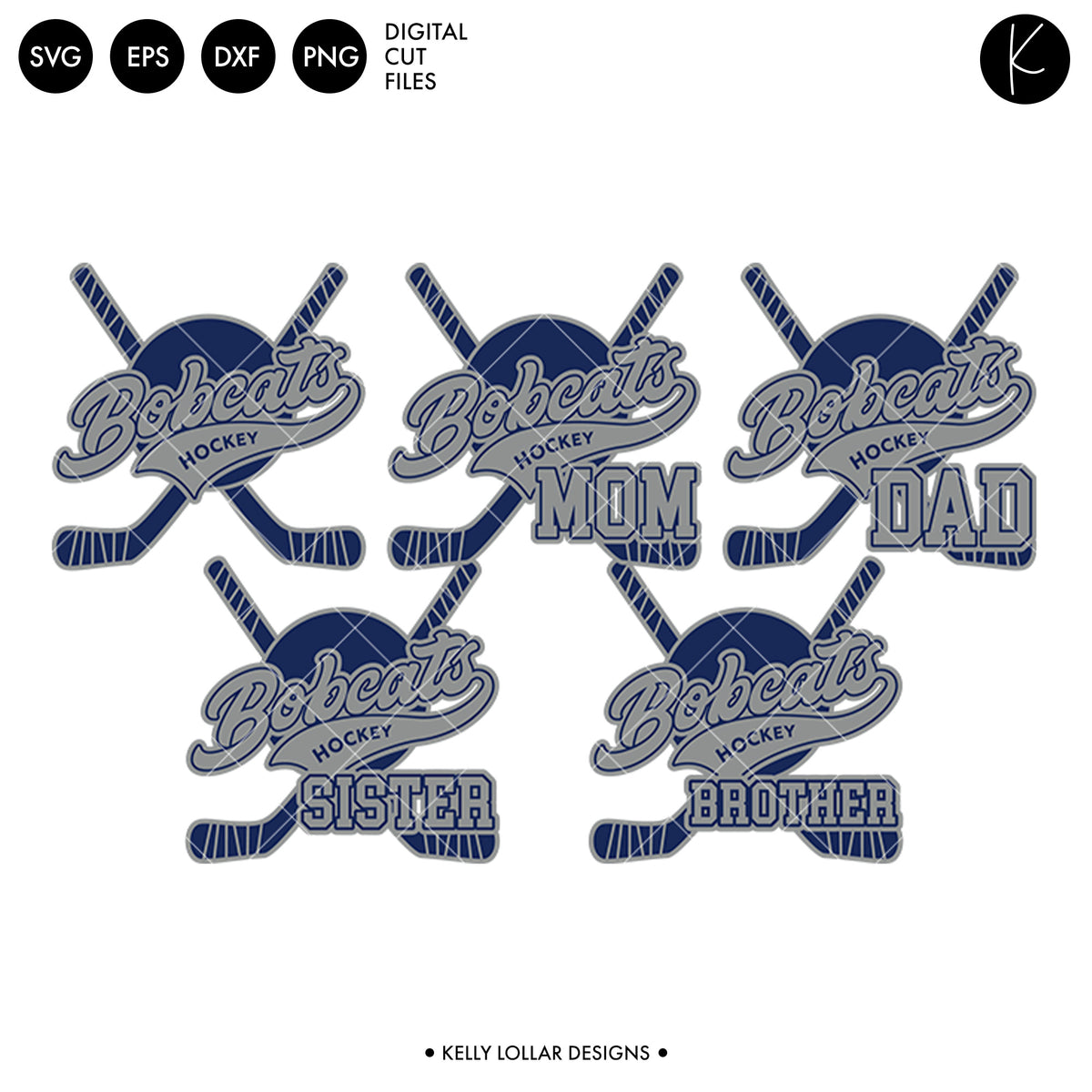 Bobcats Hockey Bundle | SVG DXF EPS PNG Cut Files