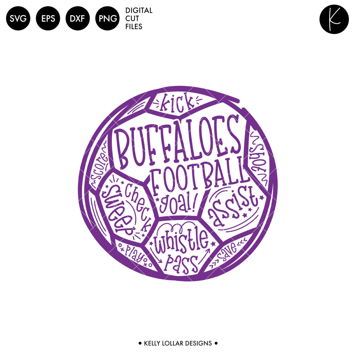 Buffaloes Soccer and Football Bundle | SVG DXF EPS PNG Cut Files