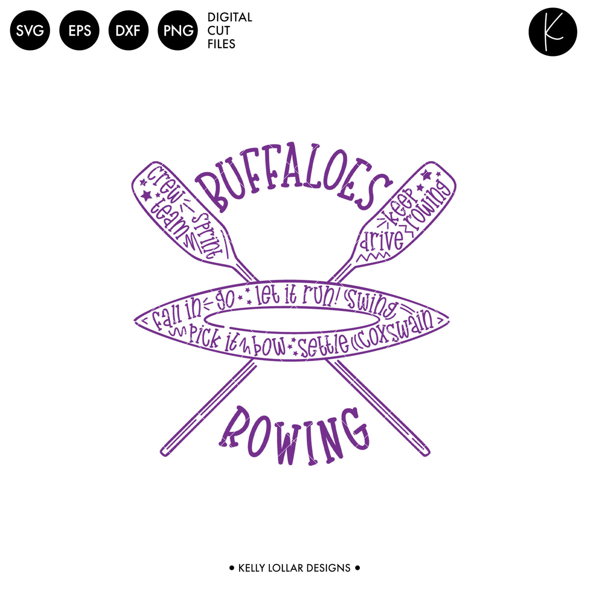 Buffaloes Rowing Crew Bundle | SVG DXF EPS PNG Cut Files