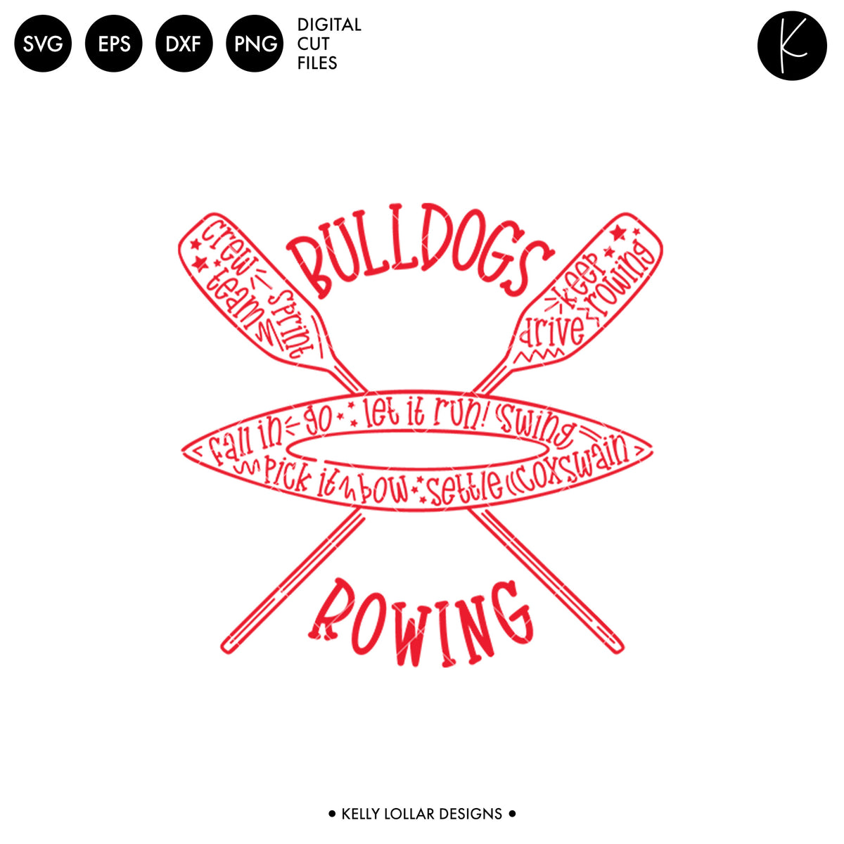 Bulldogs Rowing Crew Bundle | SVG DXF EPS PNG Cut Files