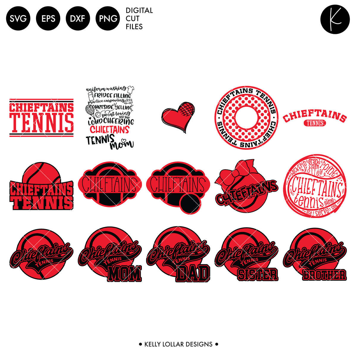 Chieftains Tennis Bundle | SVG DXF EPS PNG Cut Files