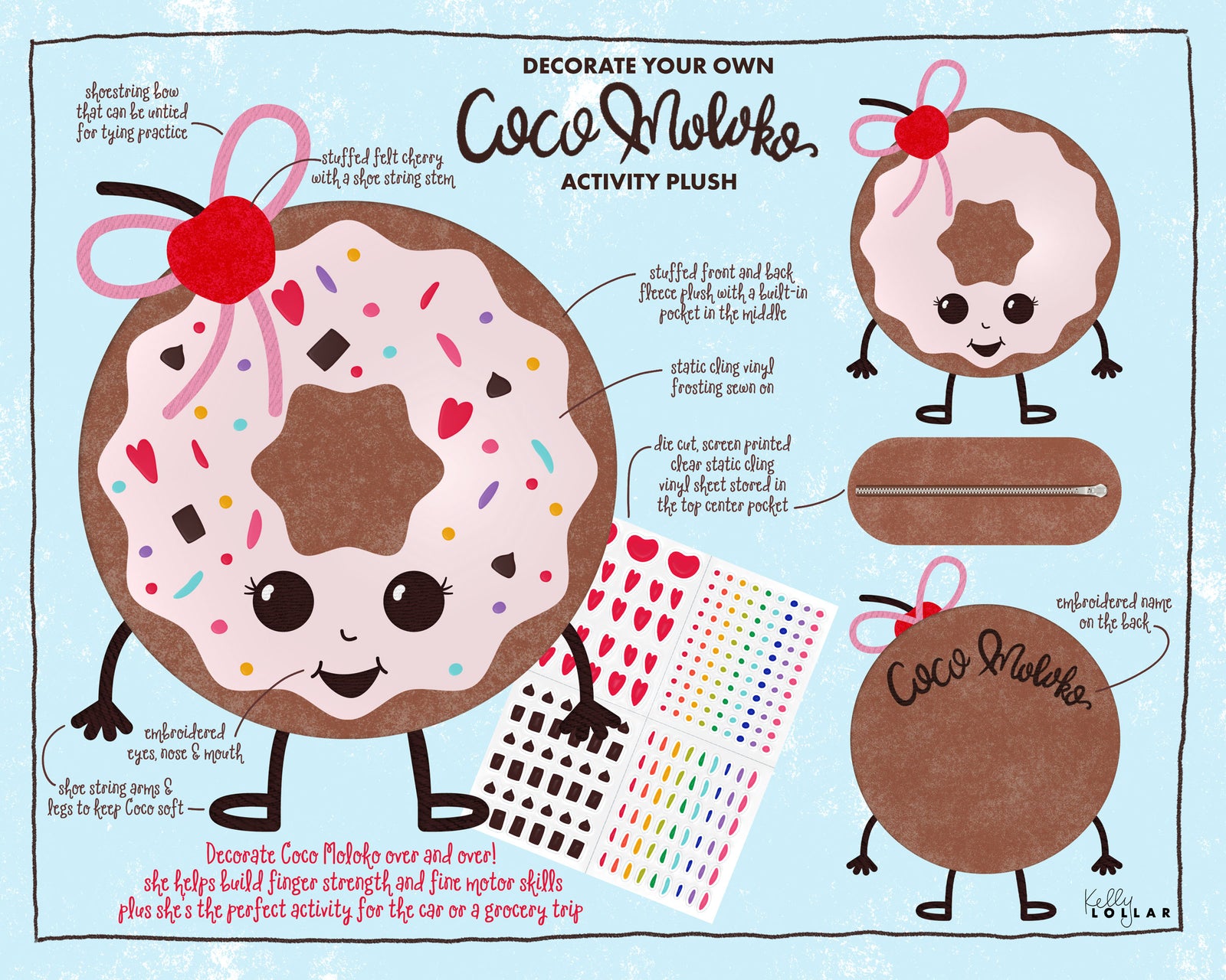 MATS Character Play Bootcamp Coco Moloko Activity Plush to accompany a children's book by Kelly Lollar