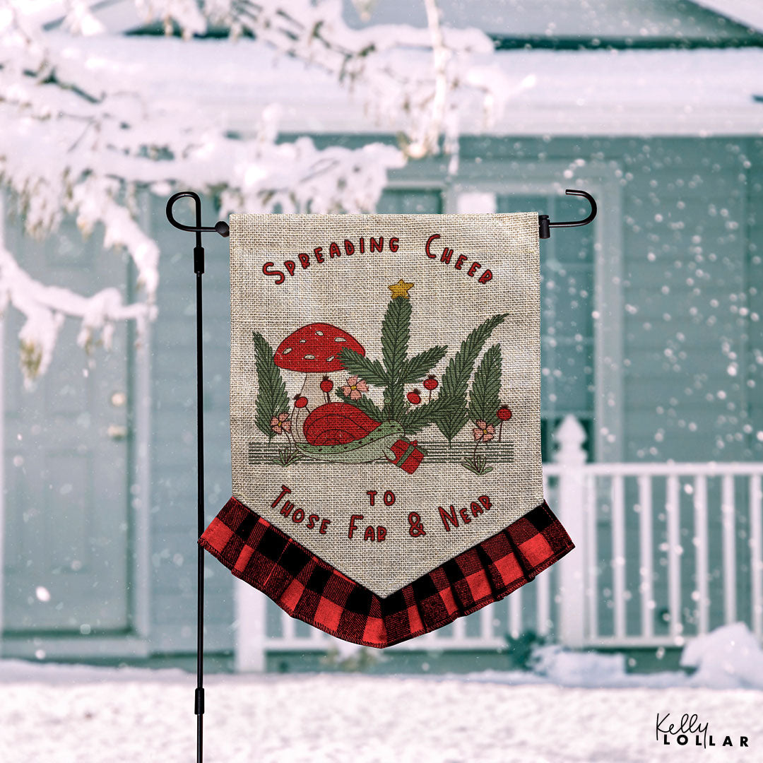 Cottage Christmas Collection Garden Flag Design by Kelly Lollar