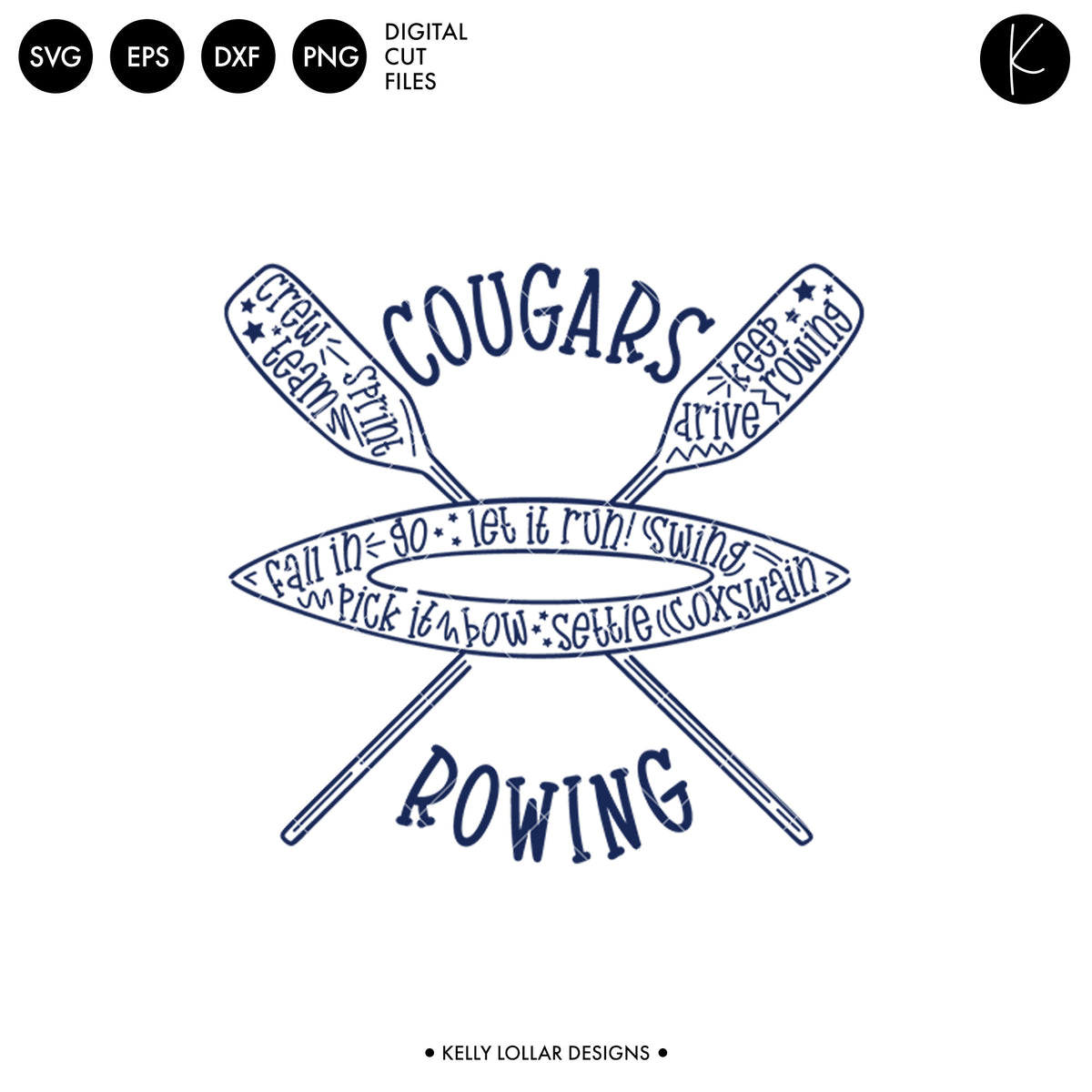 Cougars Rowing Crew Bundle | SVG DXF EPS PNG Cut Files