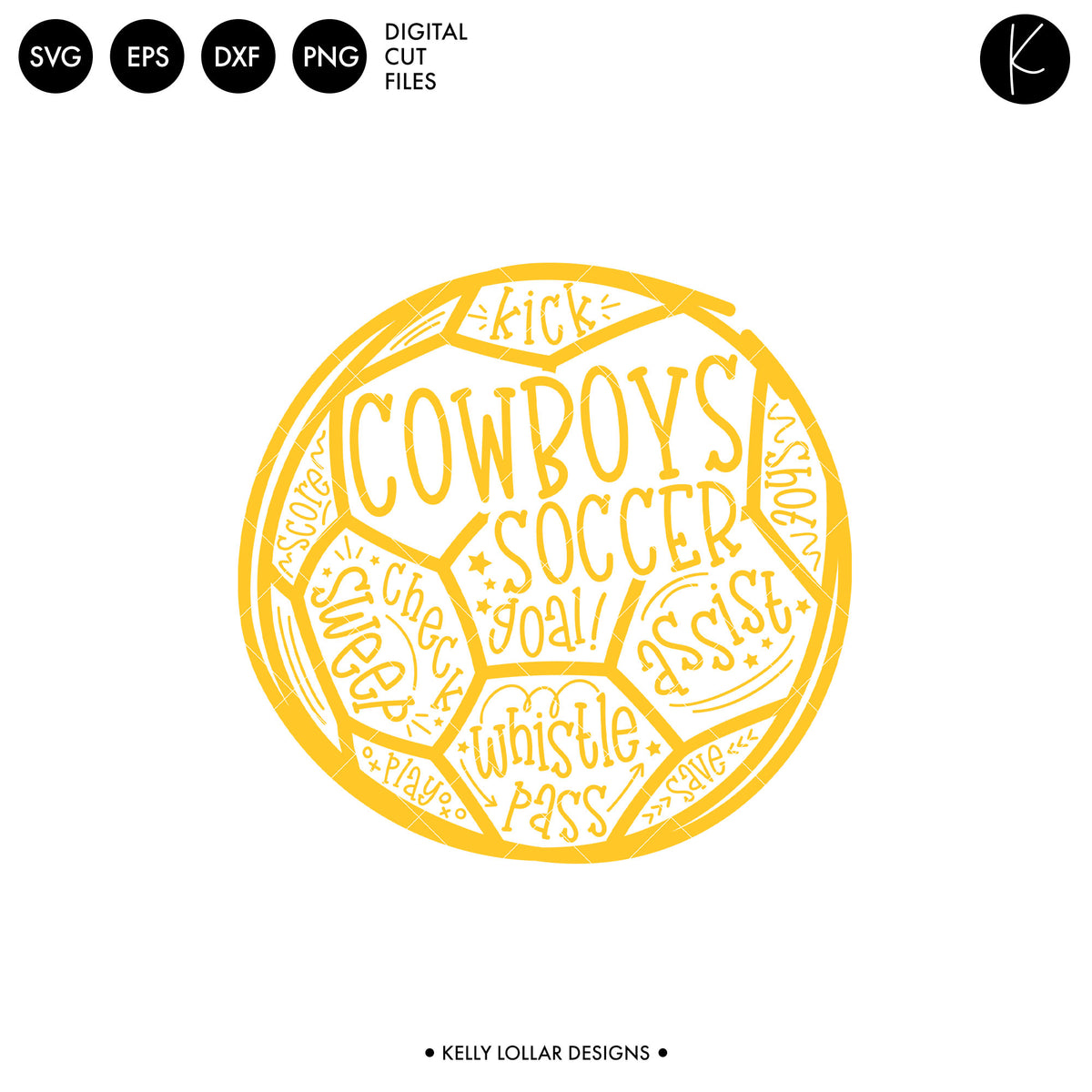 Cowboys &amp; Cowgirls Soccer and Football Bundle | SVG DXF EPS PNG Cut Files