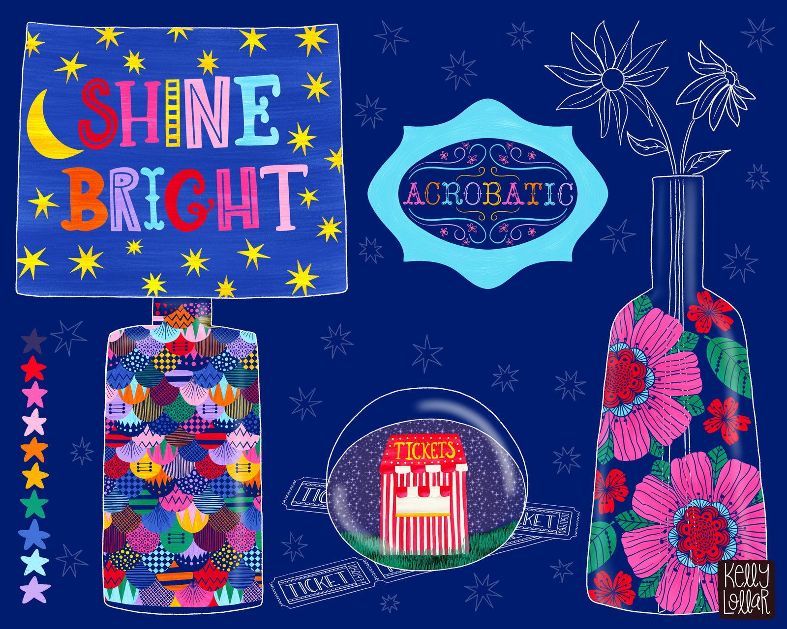 MATS Creating Collections for Home Decor Curiouser & Curiouser Lamp, Vase and Paper Weight by Kelly Lollar