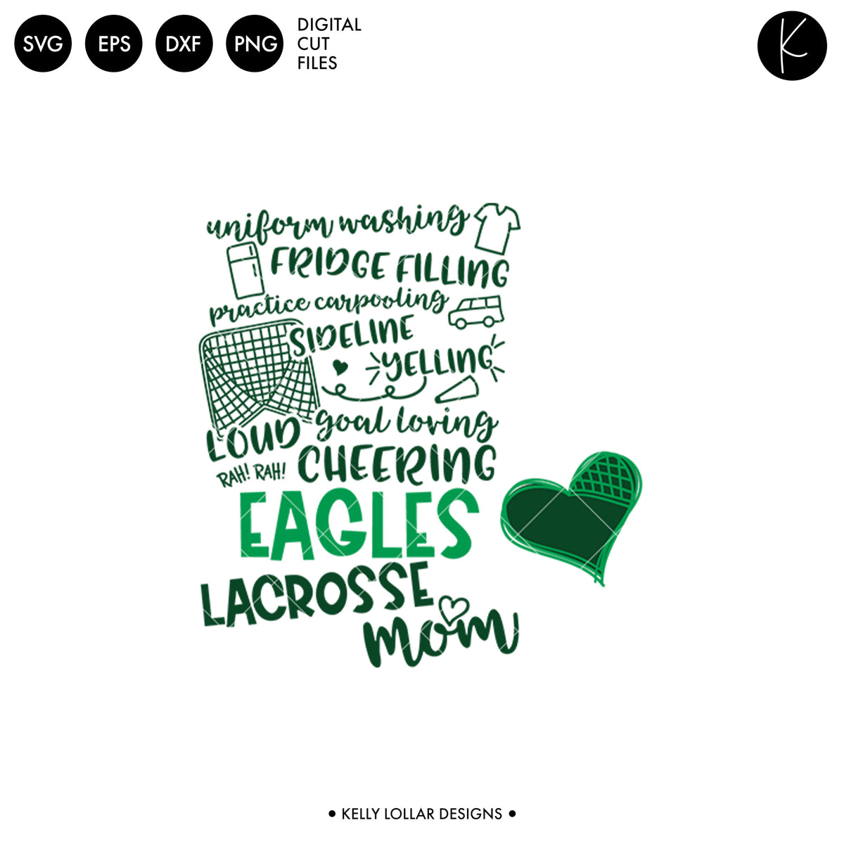Eagles Lacrosse Bundle | SVG DXF EPS PNG Cut Files