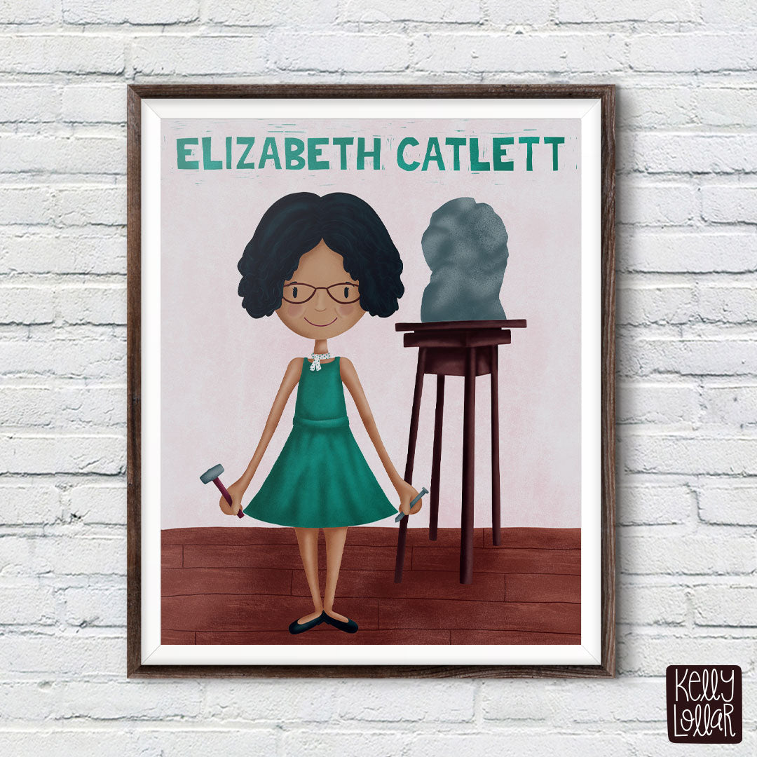 MATS Redrawing Black History Elizabeth Catlett illustration by Kelly Lollar